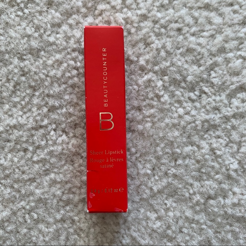 Beautycounter Lip Sheer Texas Poppy Lipstick NEW